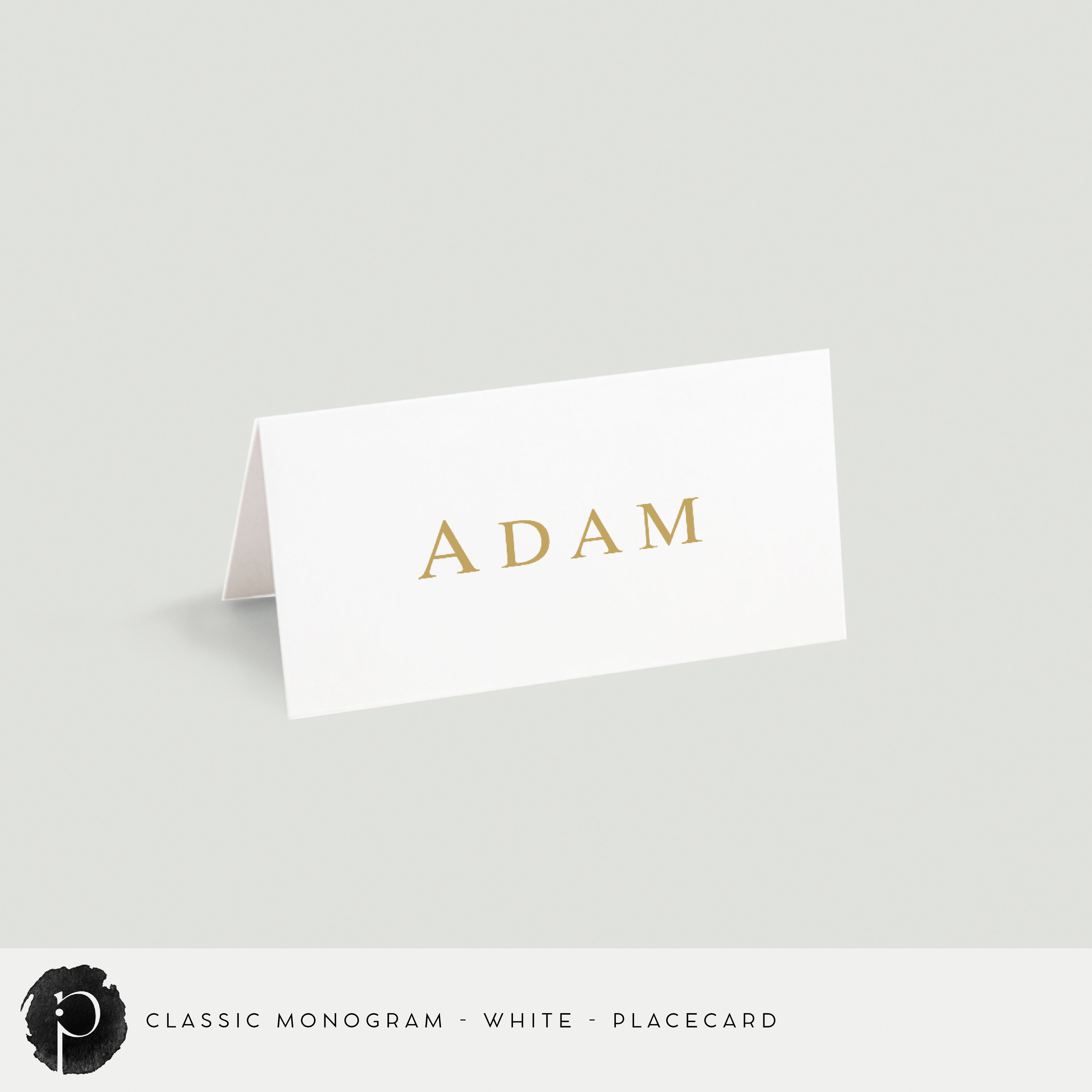 Classic Monogram Place Cards Paper & Ink Studio