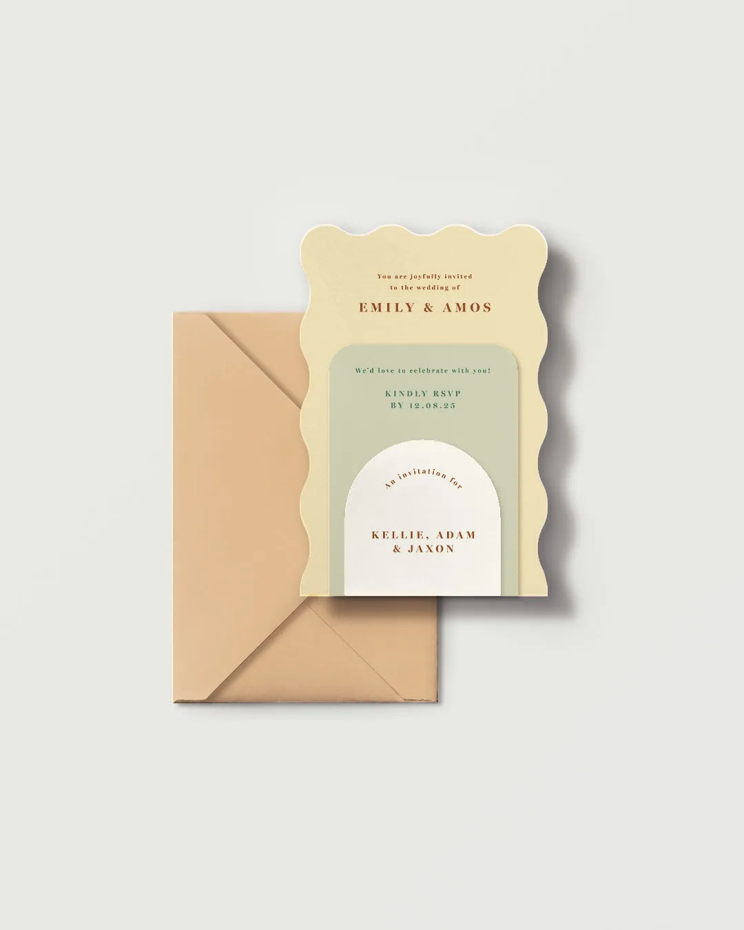 Seoul - Shaped Wedding Invitation Set