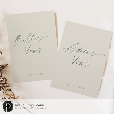 Belle - Wedding Vow Card Set
