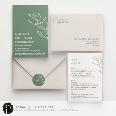 Botanika - Wedding Invitation & Information/Details Card Set