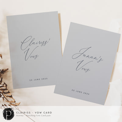 Clairiss - Wedding Vow Card Set
