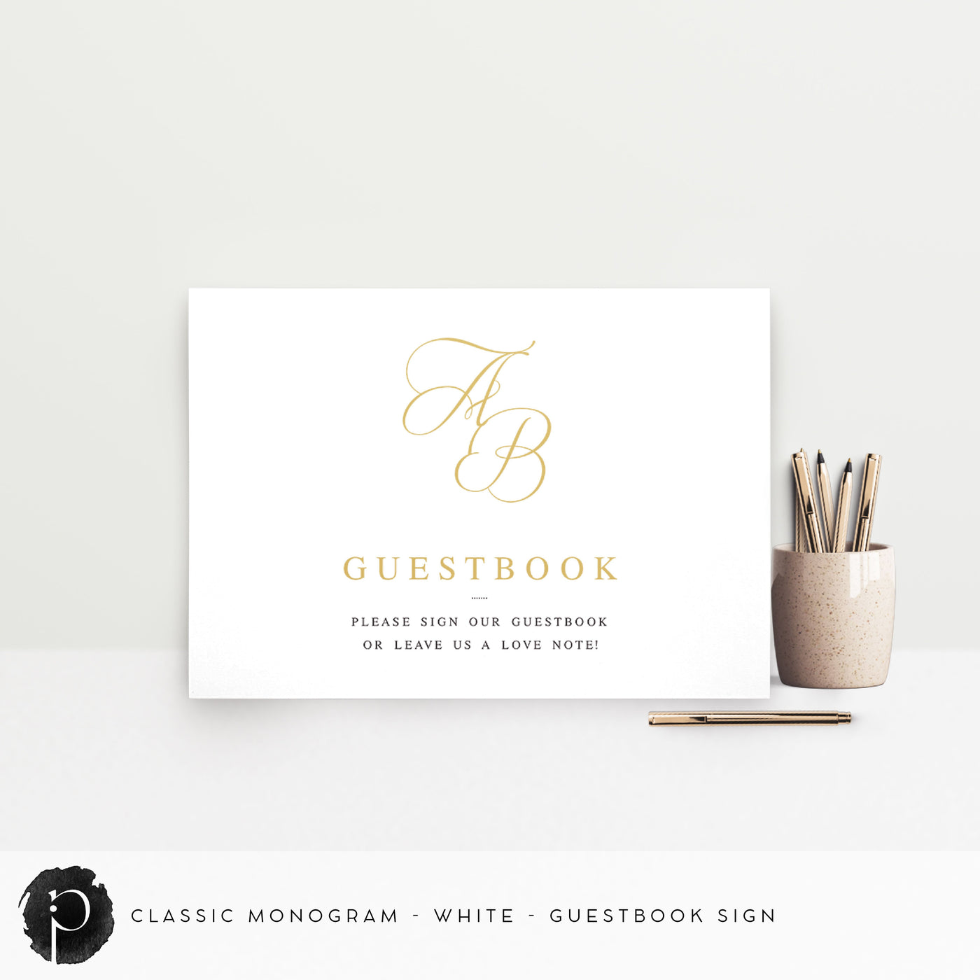 Classic Monogram - Guestbook Sign