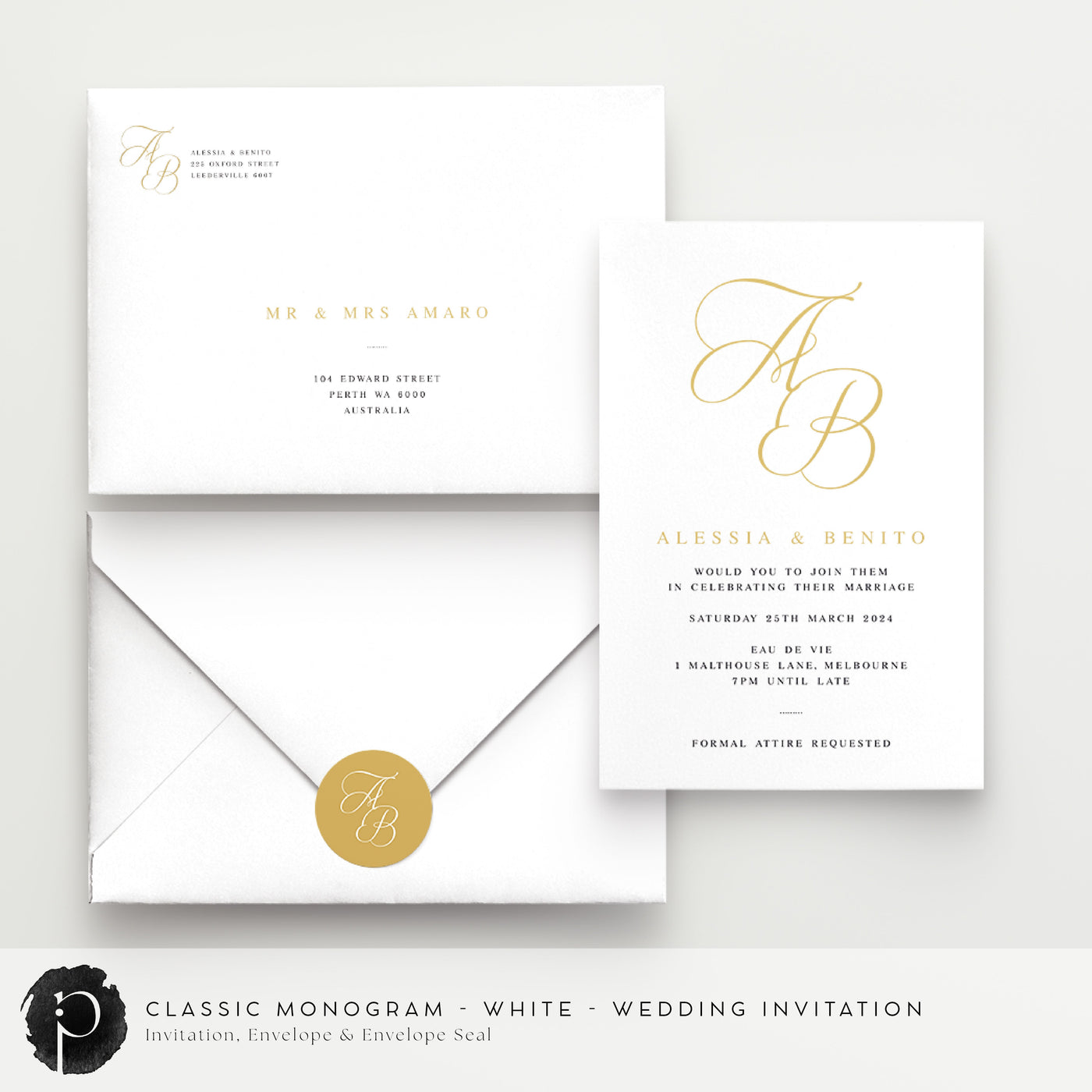 Classic Monogram - Wedding Invitations