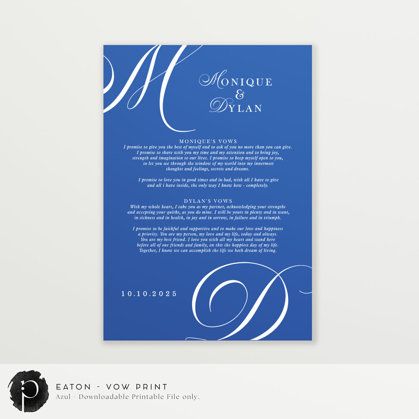 Eaton - Wedding Vow Keepsake