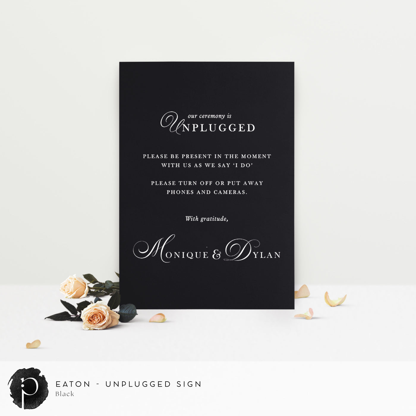 Eaton - Unplugged Ceremony Sign
