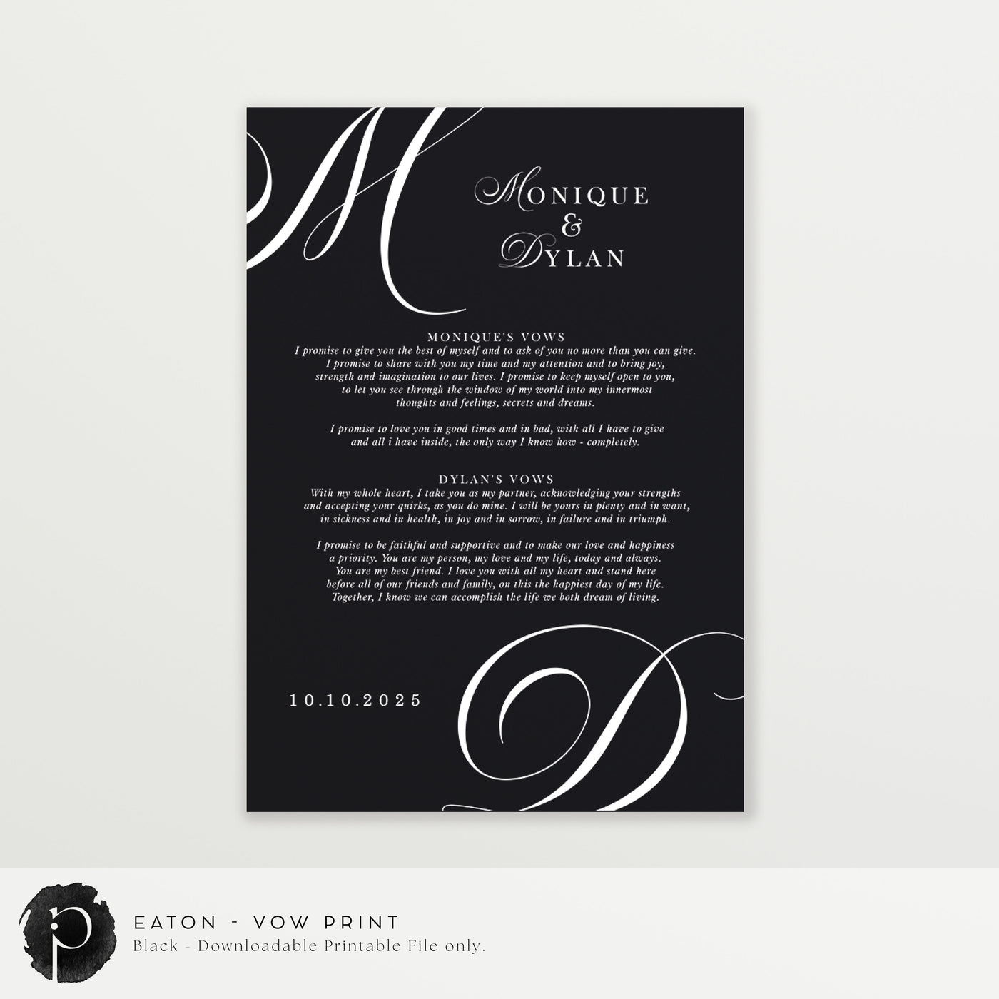 Eaton - Wedding Vow Keepsake