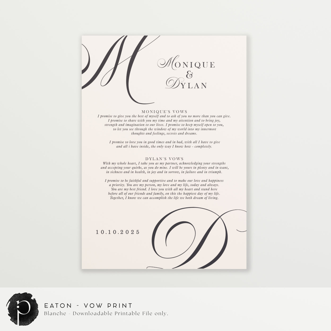 Eaton - Wedding Vow Keepsake