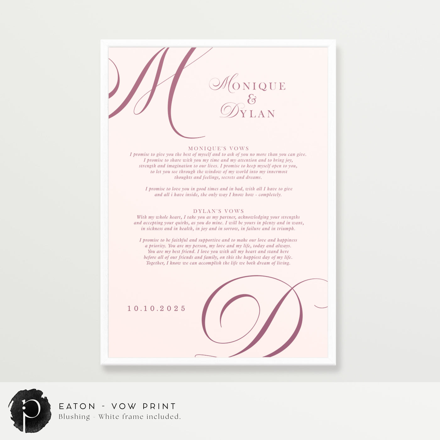 Eaton - Wedding Vow Keepsake