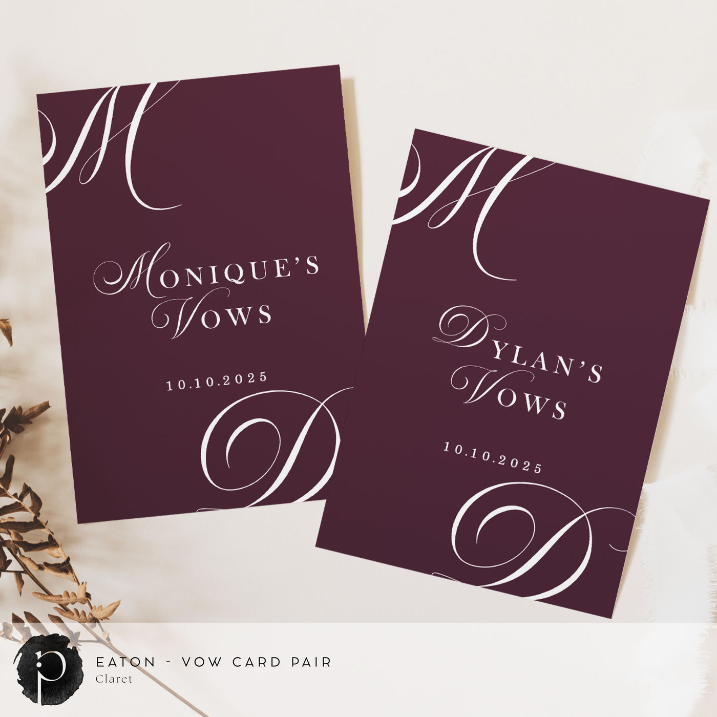 Eaton - Wedding Vow Card Set