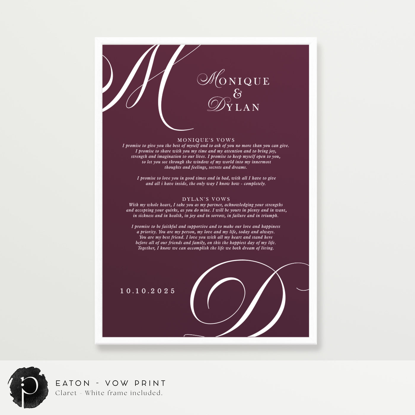 Eaton - Wedding Vow Keepsake