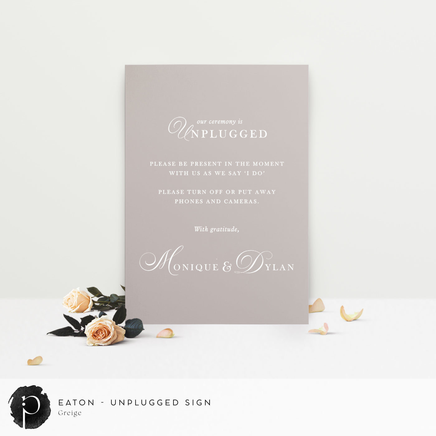 Eaton - Unplugged Ceremony Sign