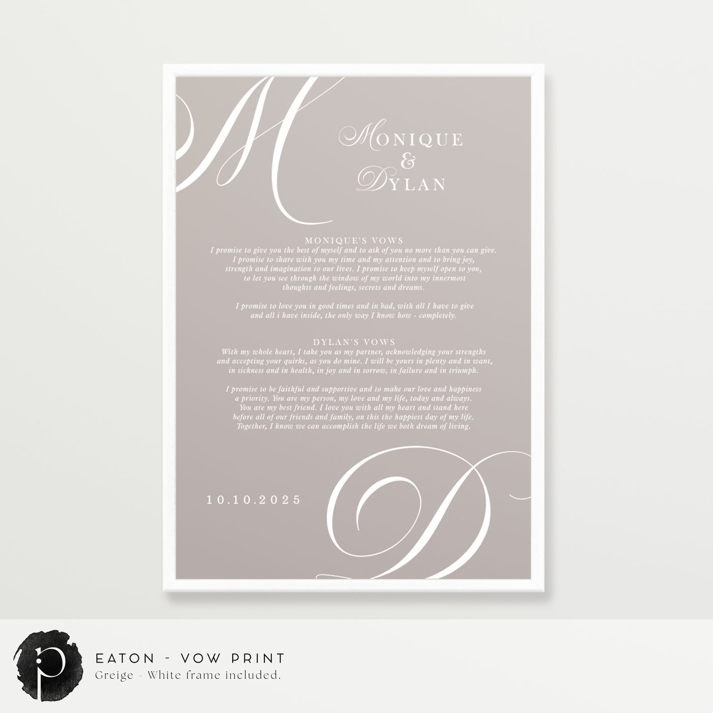 Eaton - Wedding Vow Keepsake