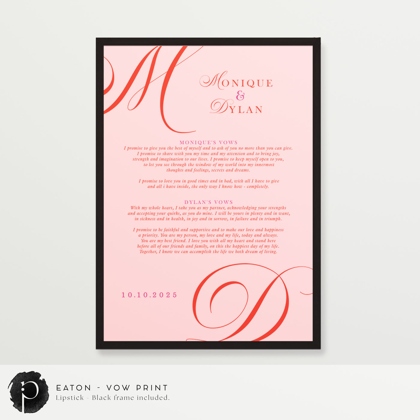 Eaton - Wedding Vow Keepsake