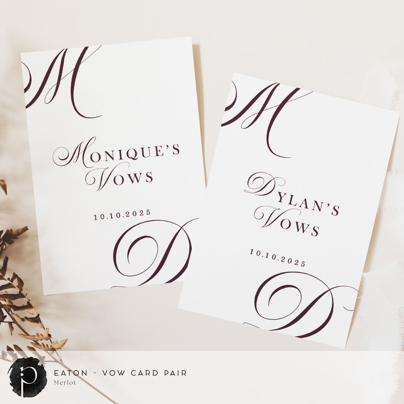 Eaton - Wedding Vow Card Set