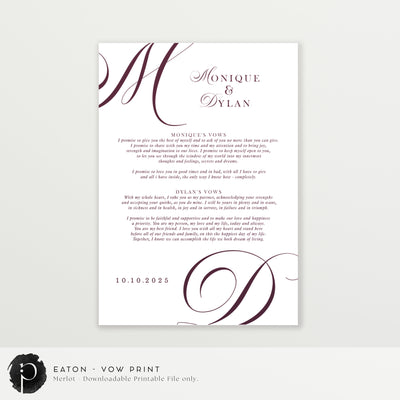 Eaton - Wedding Vow Keepsake