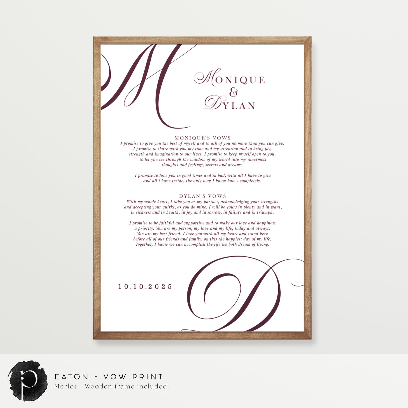 Eaton - Wedding Vow Keepsake