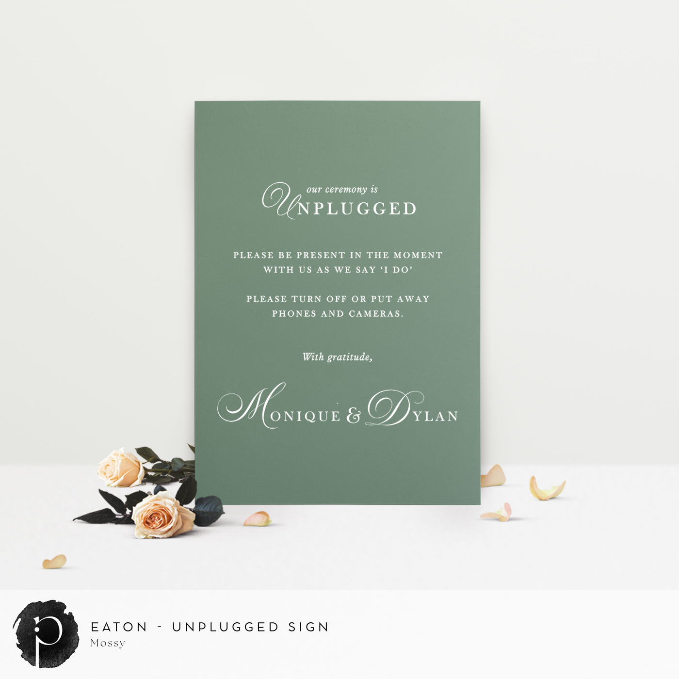 Eaton - Unplugged Ceremony Sign