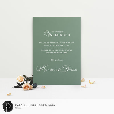 Eaton - Unplugged Ceremony Sign
