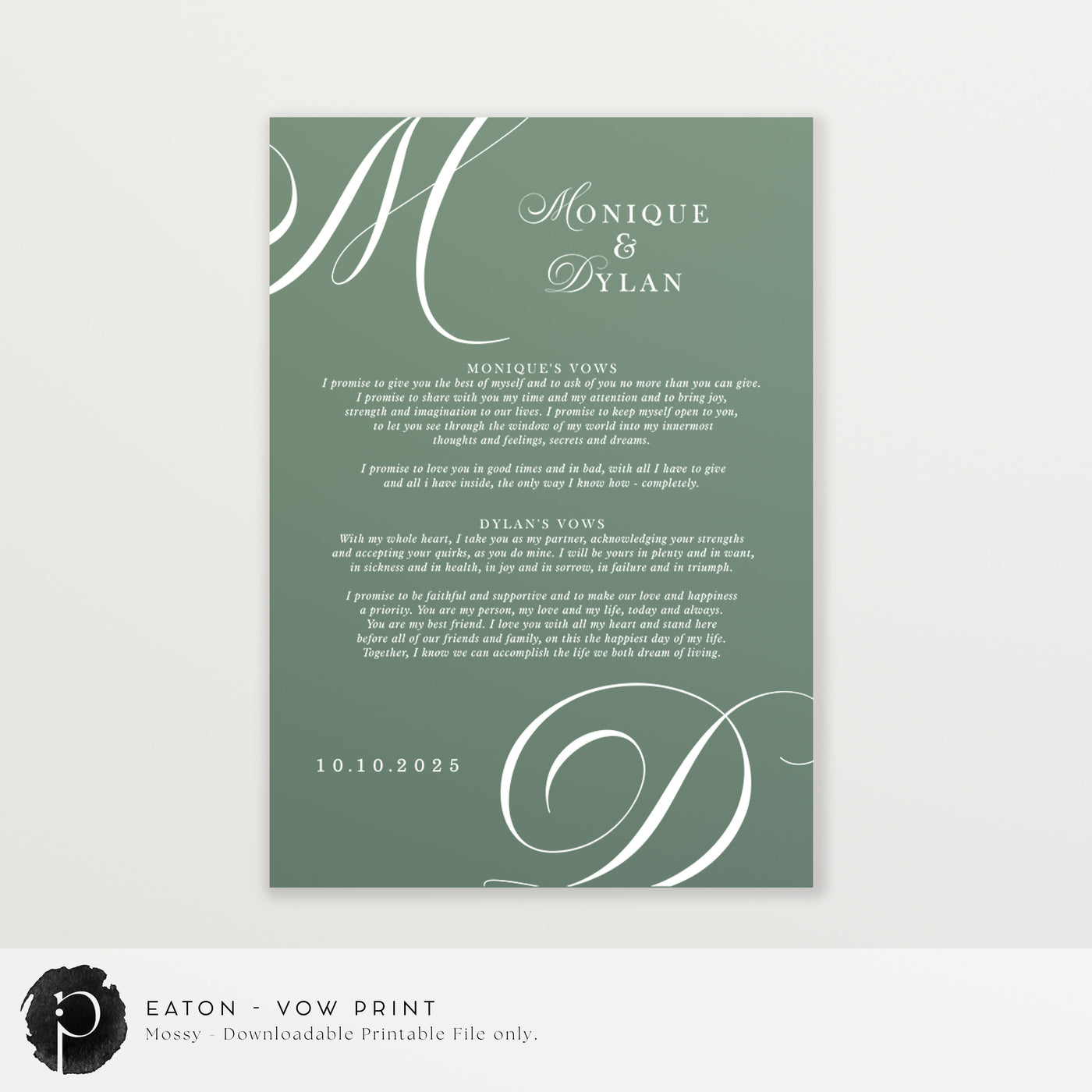 Eaton - Wedding Vow Keepsake