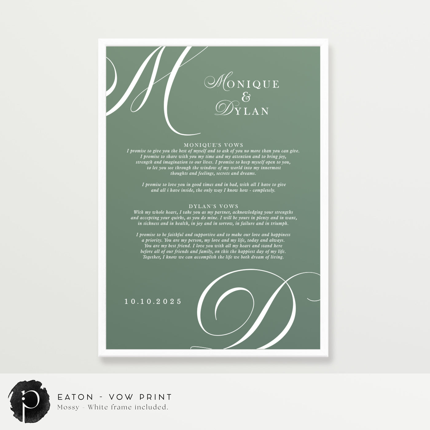 Eaton - Wedding Vow Keepsake