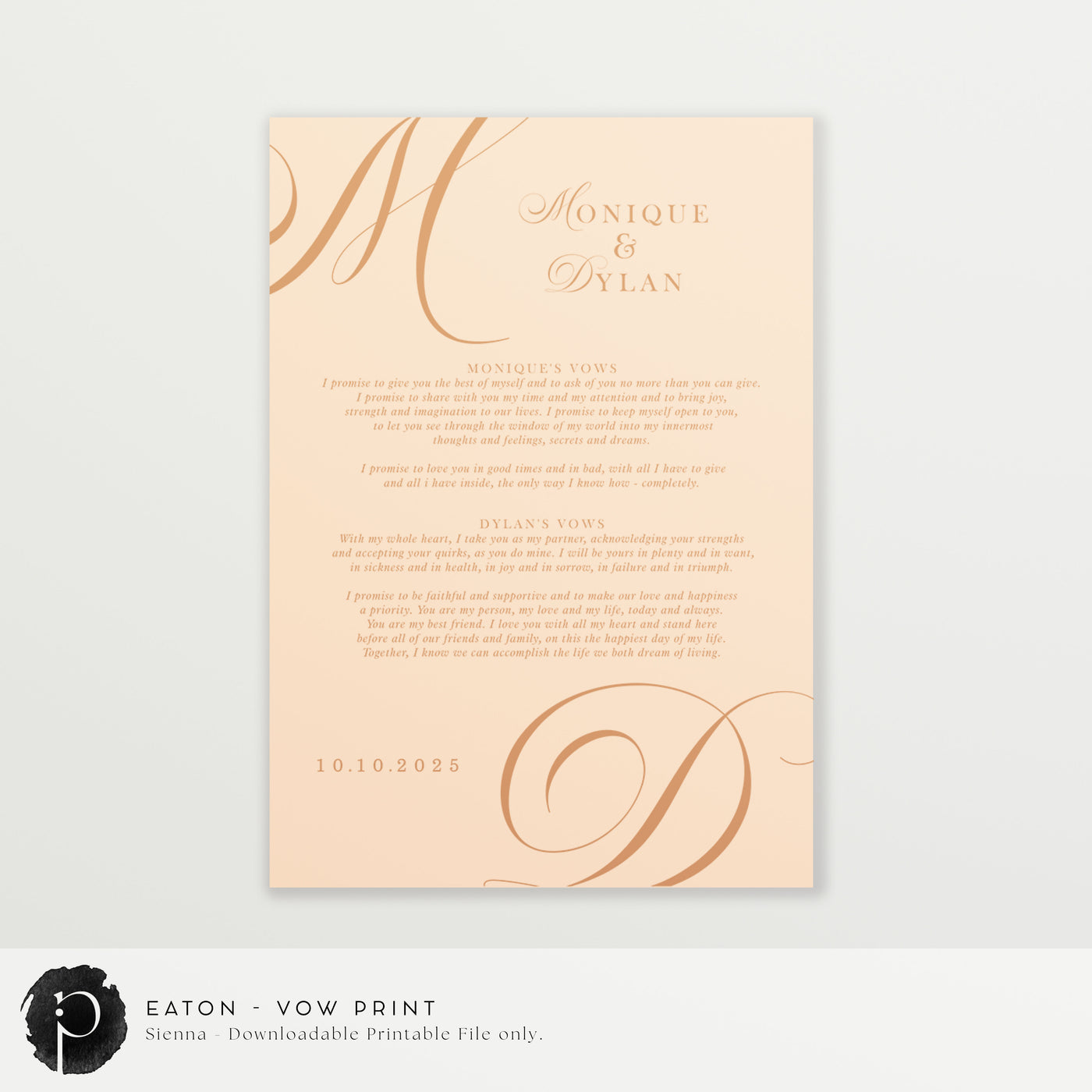 Eaton - Wedding Vow Keepsake
