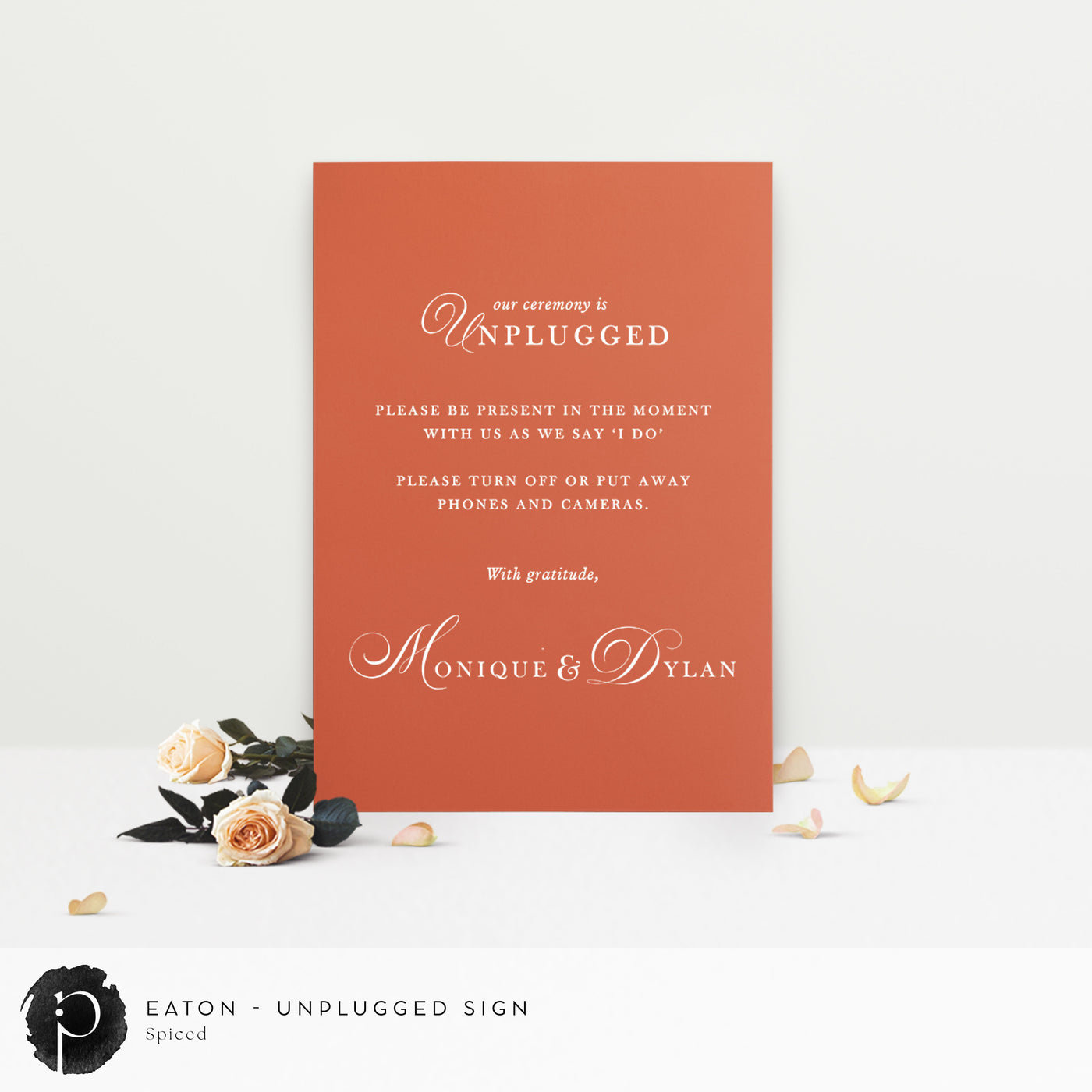 Eaton - Unplugged Ceremony Sign