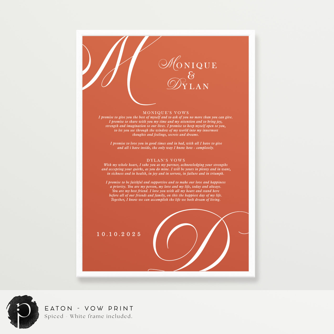 Eaton - Wedding Vow Keepsake