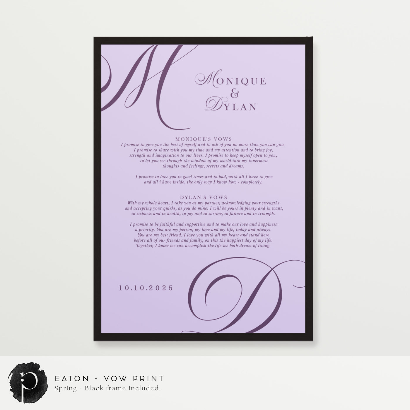 Eaton - Wedding Vow Keepsake