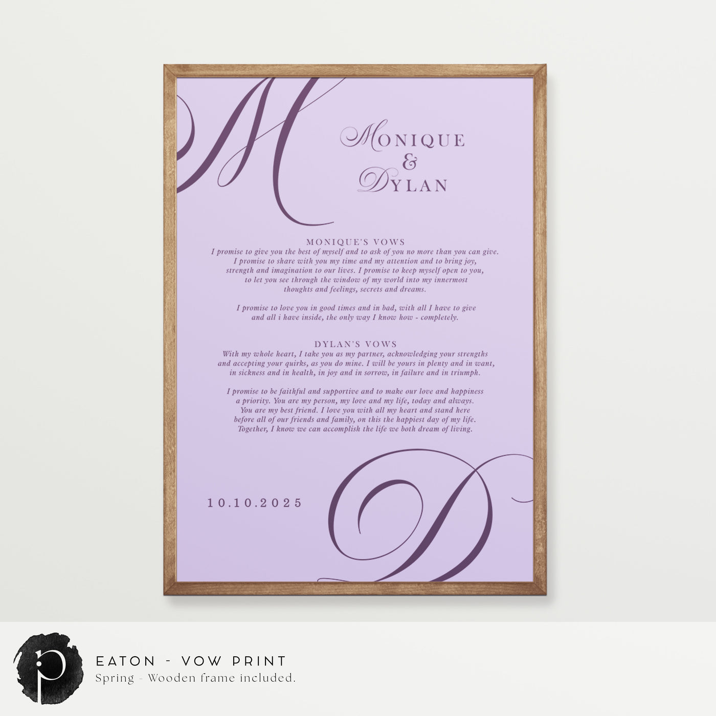 Eaton - Wedding Vow Keepsake
