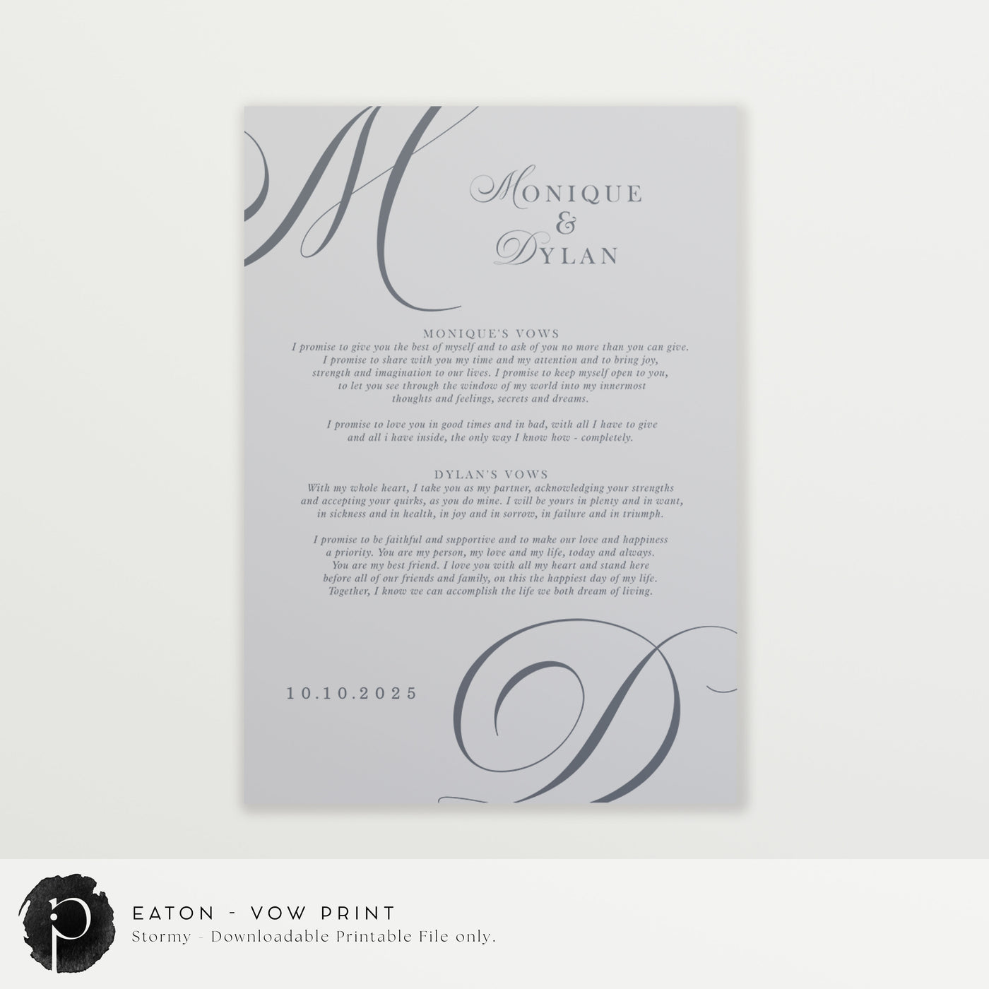 Eaton - Wedding Vow Keepsake
