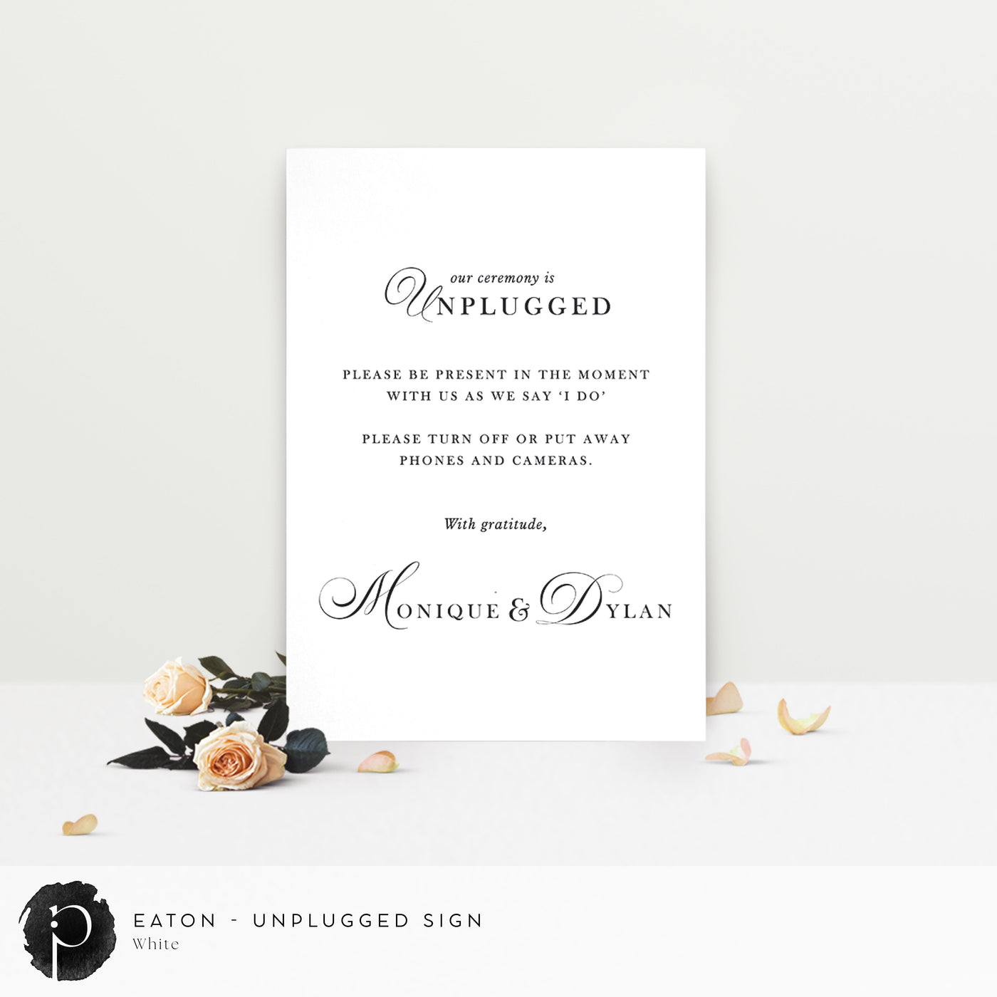 Eaton - Unplugged Ceremony Sign