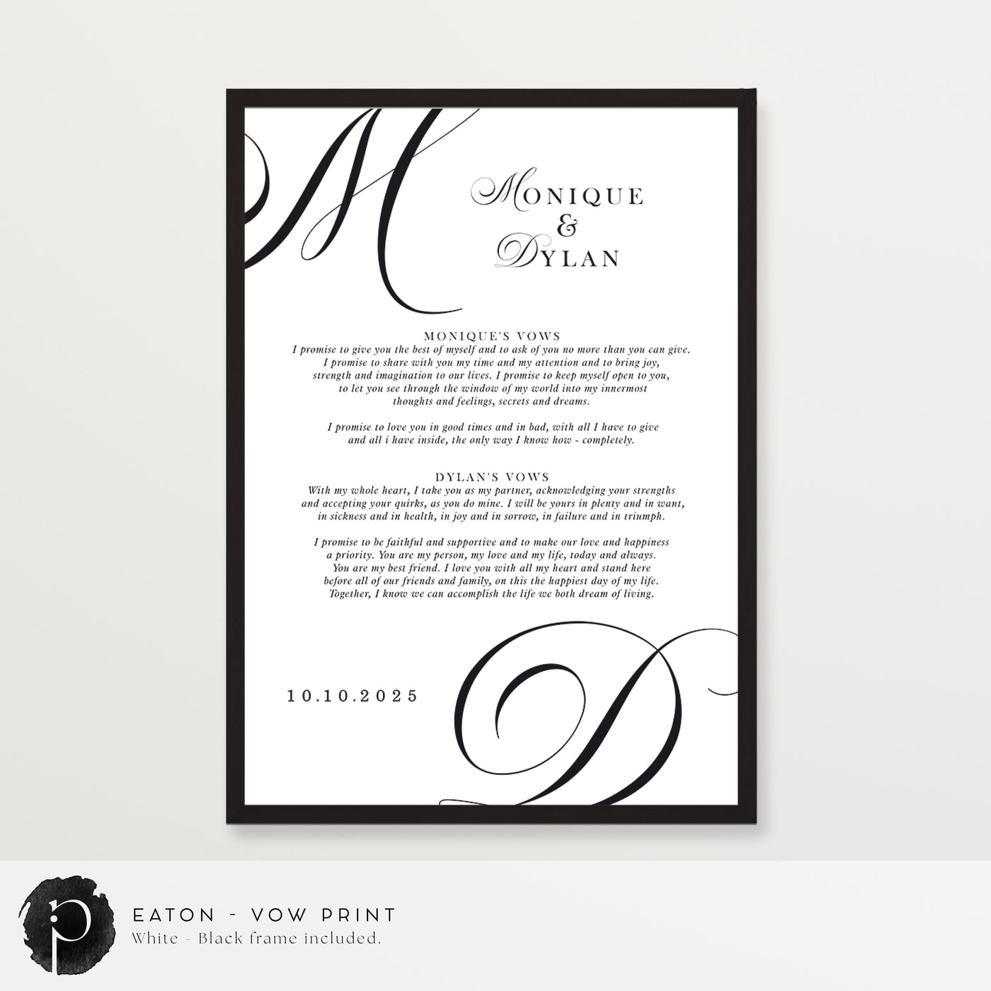 Eaton - Wedding Vow Keepsake