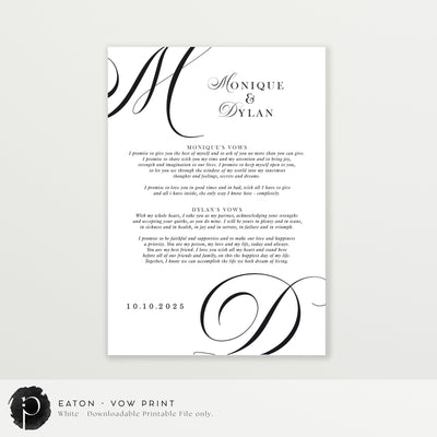 Eaton - Wedding Vow Keepsake