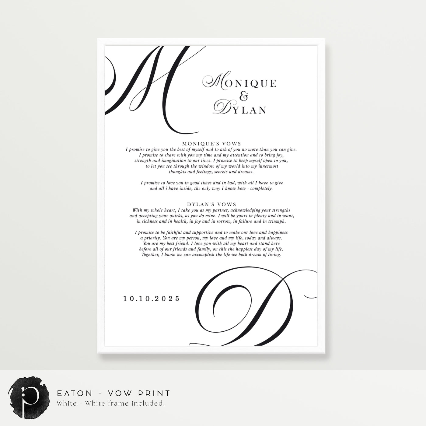 Eaton - Wedding Vow Keepsake