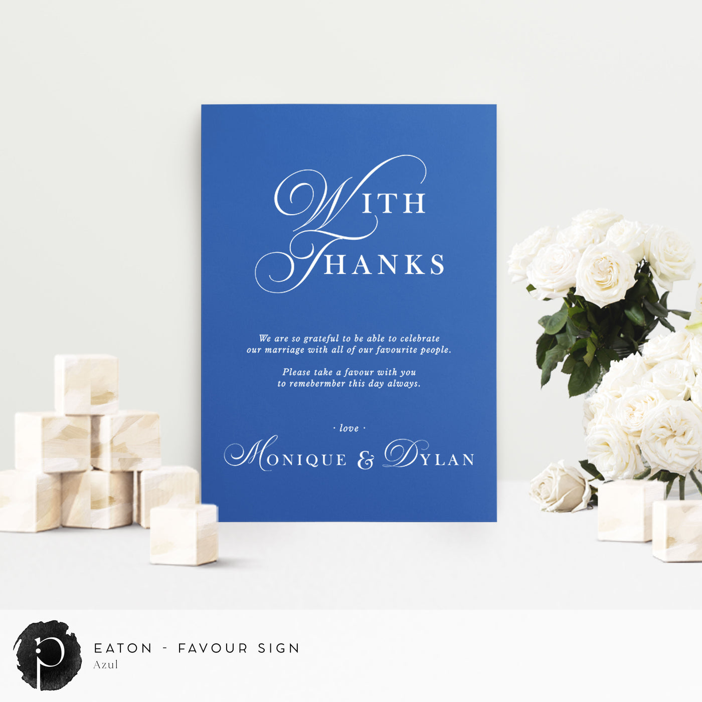 Eaton -  Wedding Guest Favour, Bonbonniere Table Sign