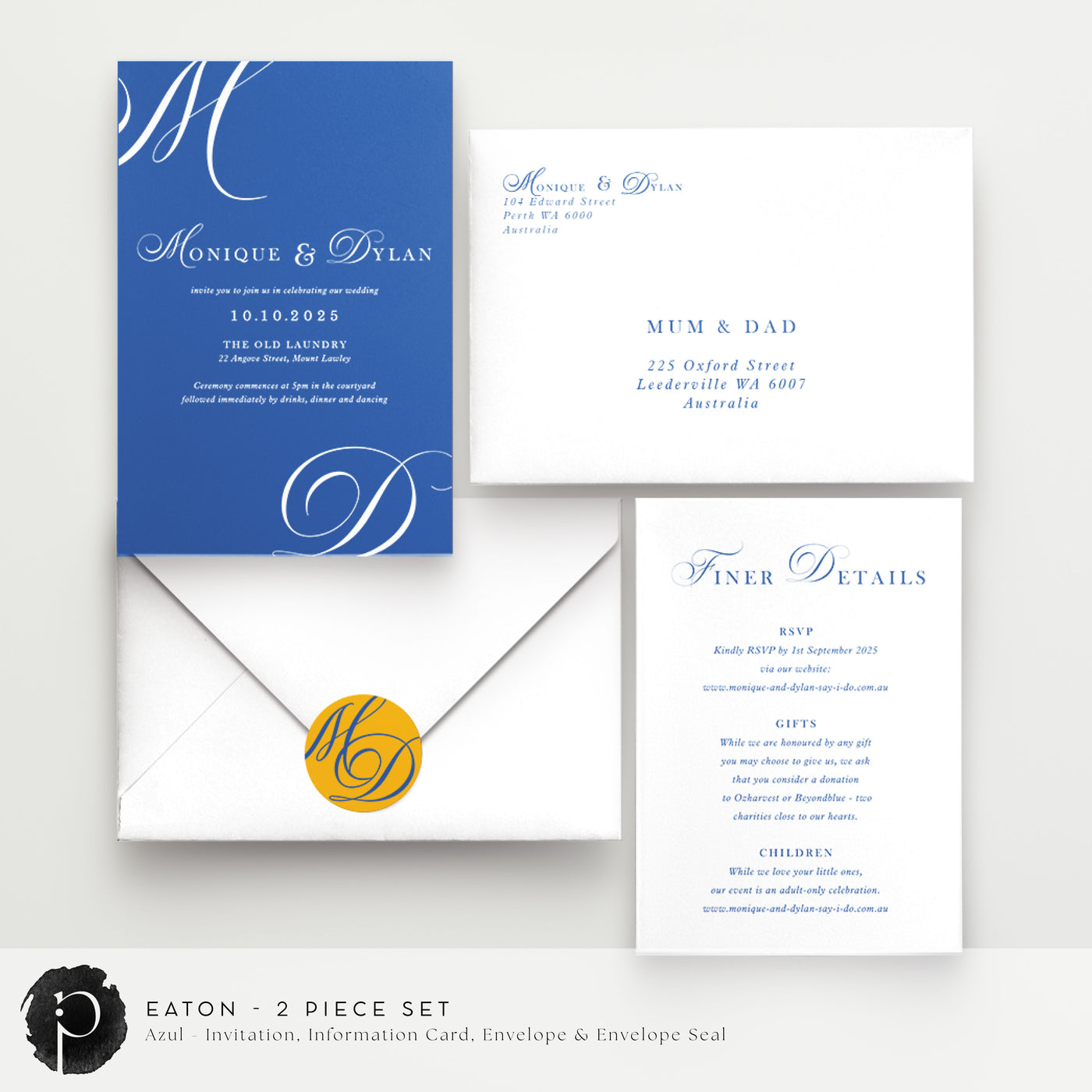 Eaton - Wedding Invitation & Information/Details Card Set