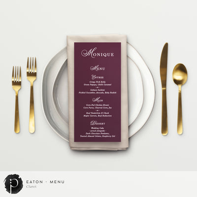 Eaton - Menu Card