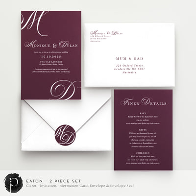 Eaton - Wedding Invitation & Information/Details Card Set