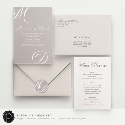 Eaton - Wedding Invitation & Information/Details Card Set