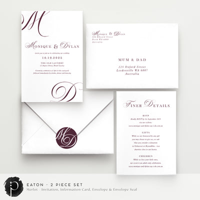 Eaton - Wedding Invitation & Information/Details Card Set