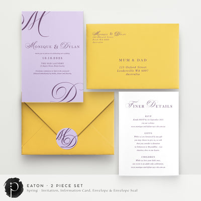 Eaton - Wedding Invitation & Information/Details Card Set