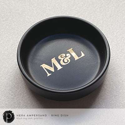 Personalised Black Ring Dish - Hera Ampersand