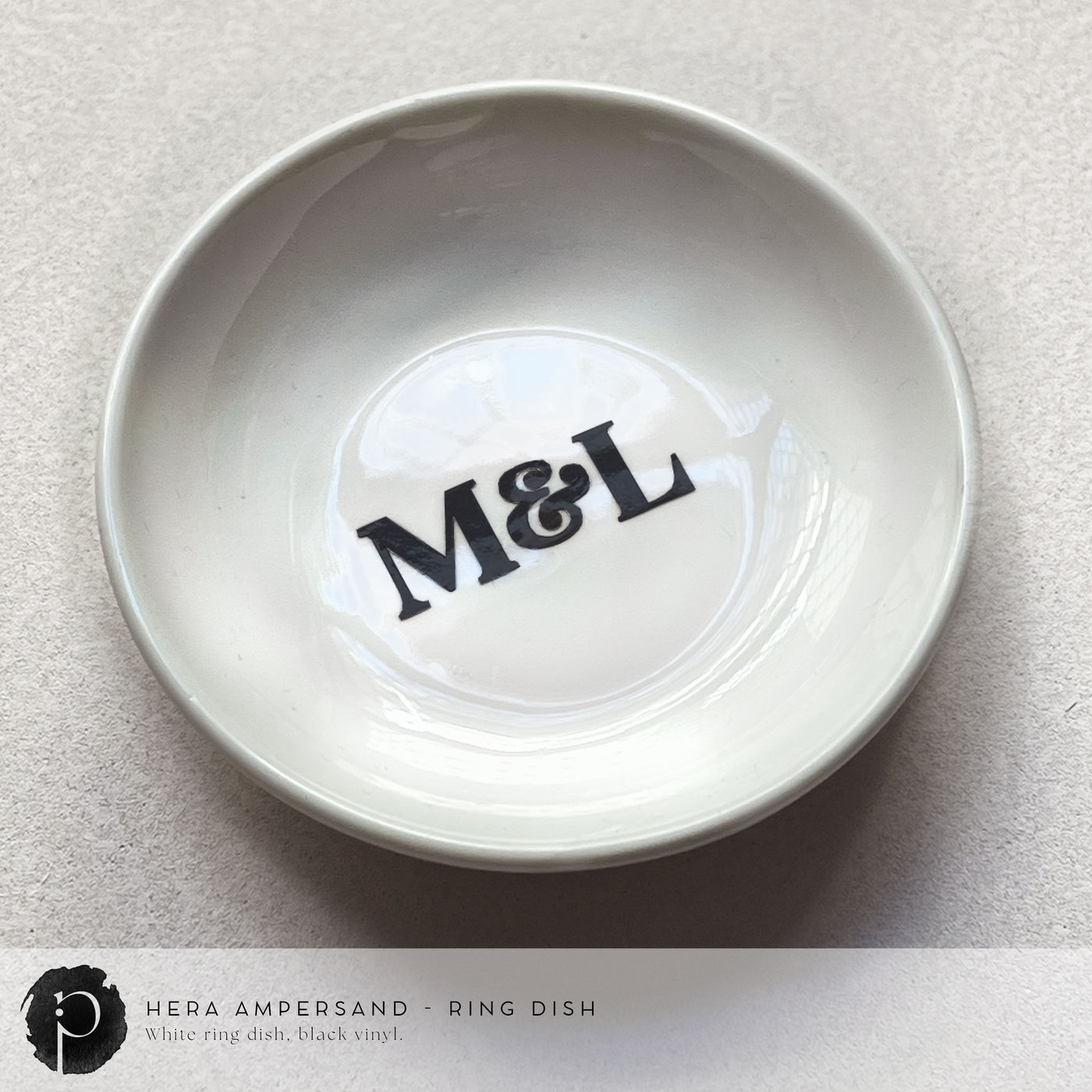 Personalised White Ring Dish - Hera Ampersand