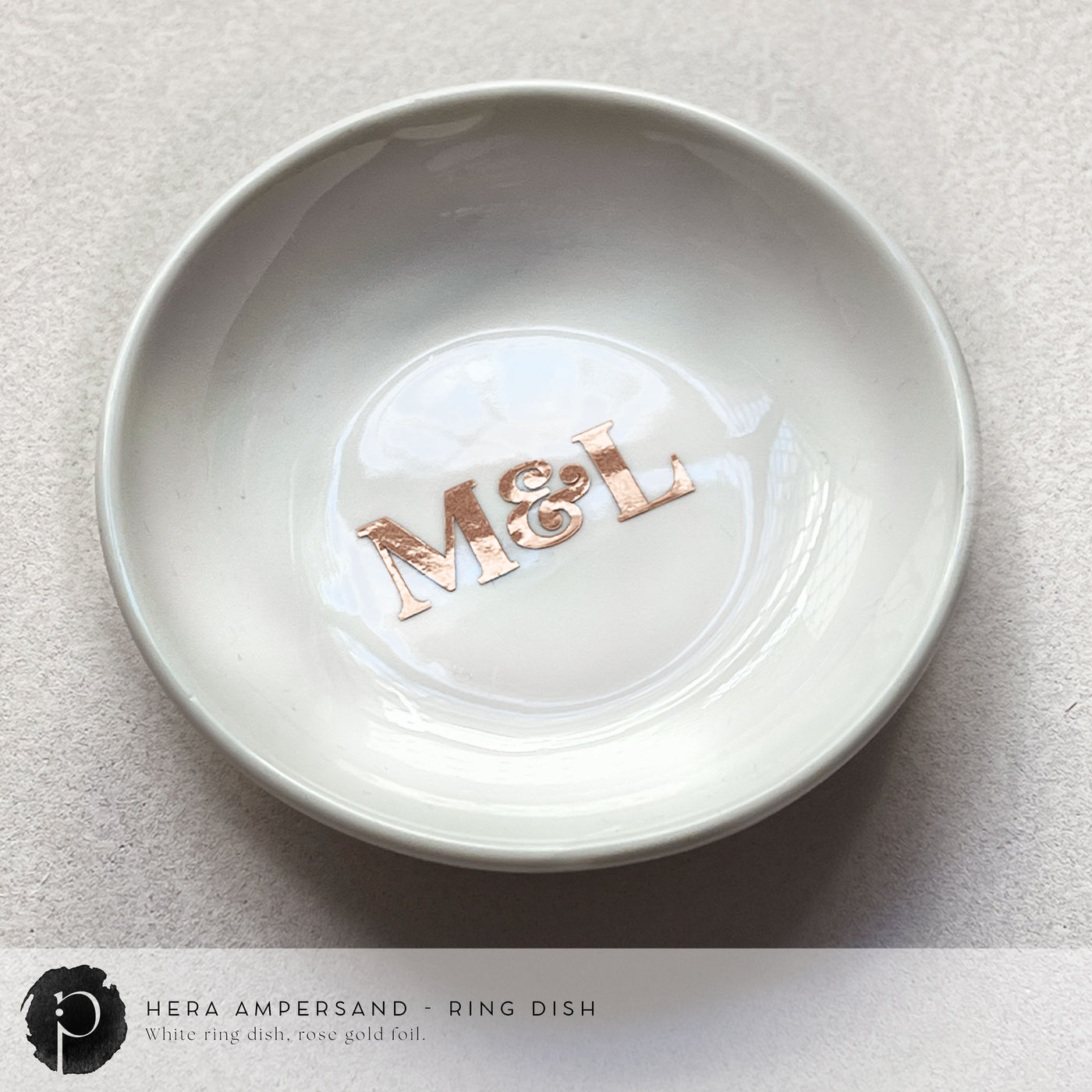 Personalised White Ring Dish - Hera Ampersand