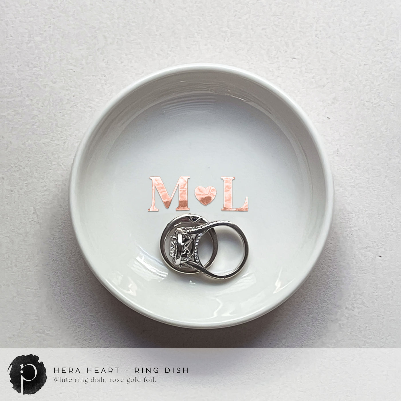 Personalised White Ring Dish - Hera Heart – Paper & Ink Studio