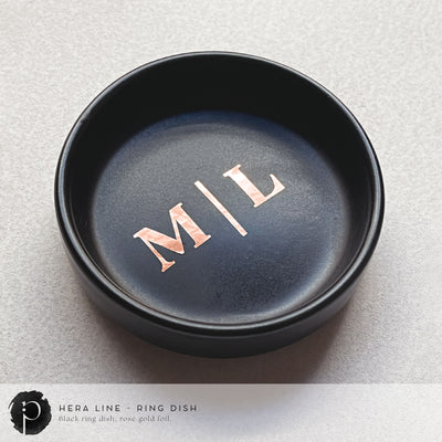 Personalised Black Ring Dish - Hera Line