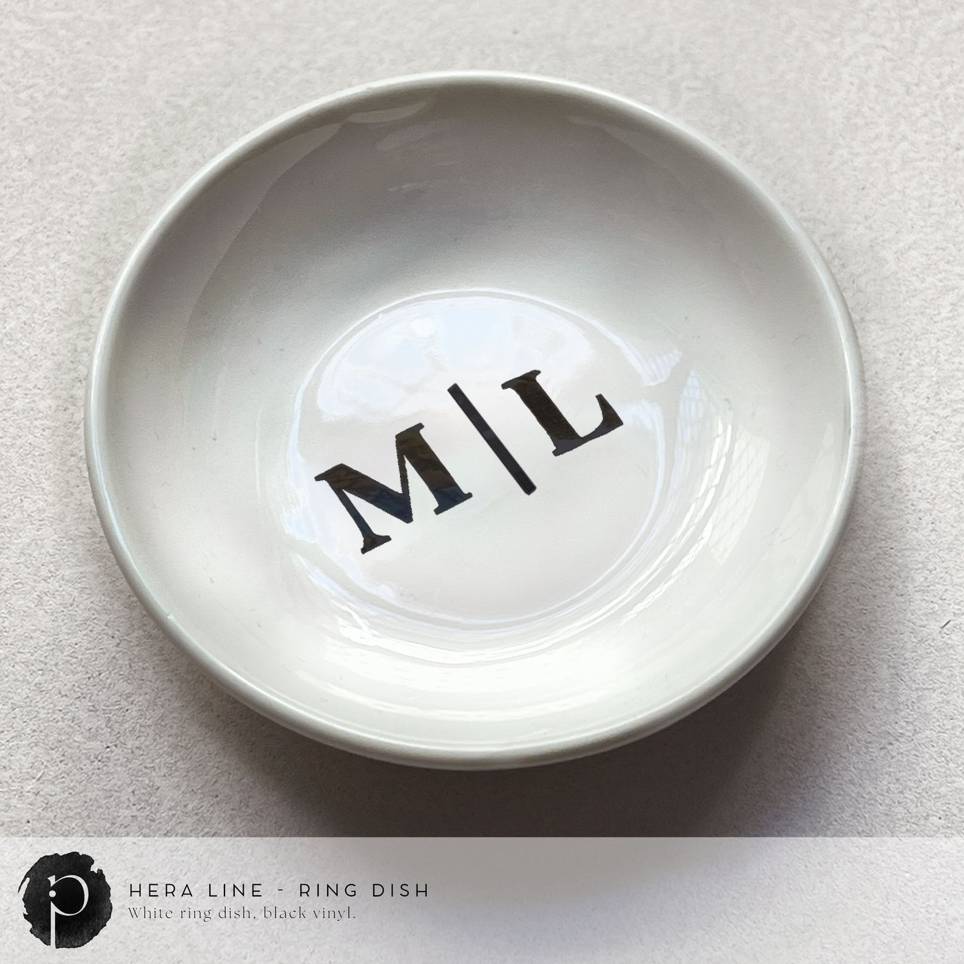 Personalised White Ring Dish - Hera Line