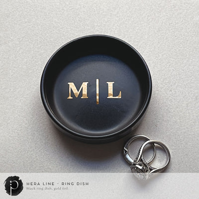 Personalised Black Ring Dish - Hera Line