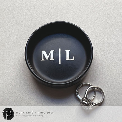 Personalised Black Ring Dish - Hera Line