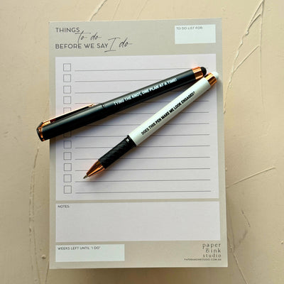 Wedding Planning Essentials Duo - Wedding To Do List and Pen Set